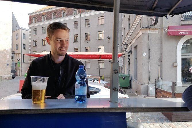 Private One Hour Riga Beer Bike Tour - Comfort in motion: chairs, roof, and music that actually help