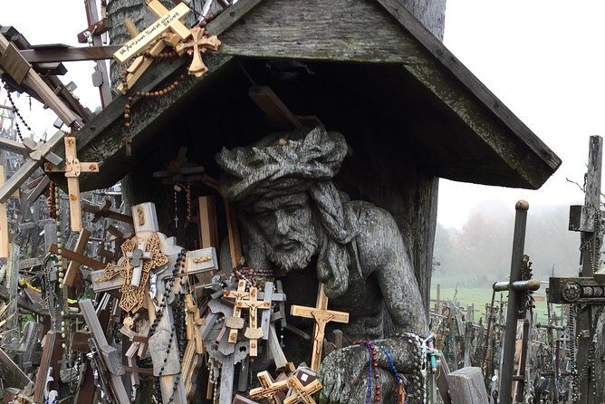 Sunrise at the Hill of Crosses - 2 countries in 1 day - Eleja border stop: a quick photo moment between Latvia and Lithuania